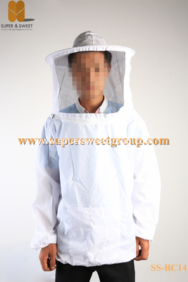 Cheaper Pirce White Beekeeping Suit BeeKeeper jacket with zipper+ Veil Hood